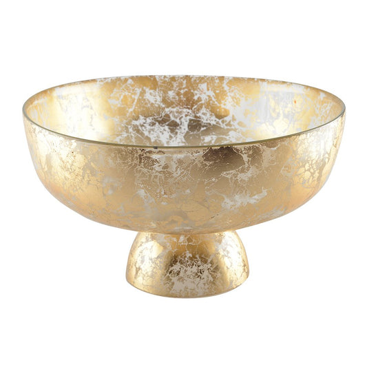 Decoratieve Gouden Schaal op Voet |woon-meubel.nl