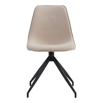 Monaco Dining Chair - Dining Chair with Swivel Knob, Sand with Black Legs, HN1230 - Set of 2