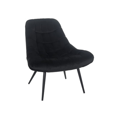 Fauteuil XXL fluweel zwart metaal zwart |woon-meubel.nl