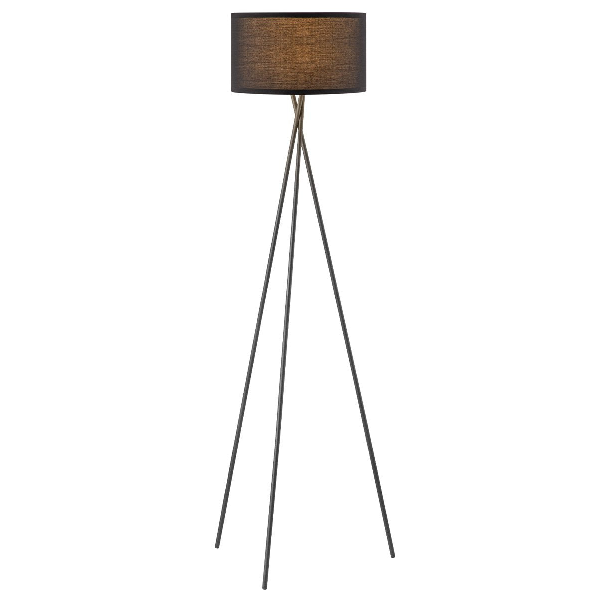 Moderne Vloerlamp - Lampenkap zwart - 53x53x138