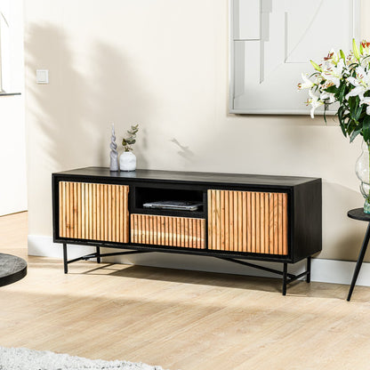 Meuble TV, 140 cm, B420 Acacia pur