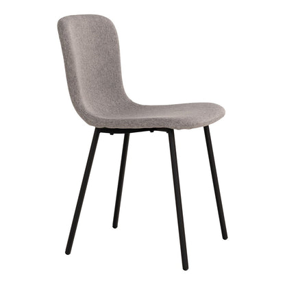 Chaise de salle à manger Halden - Chaise de salle à manger, gris clair avec pieds noirs - lot de 2