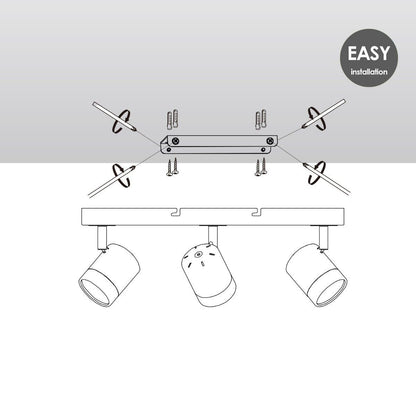 LED Surface-mounted spotlight Manu 3 - incl. dimmable LED lamp - white