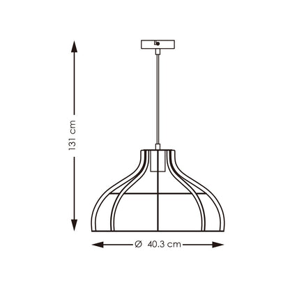 Pendant lamp Blank - Black - 40x40x131cm