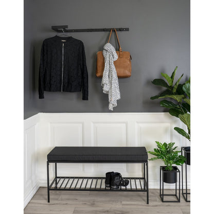 Trento Kledingrek Zwart – Wandgarderobe van Metaal | woon-meubel.nl