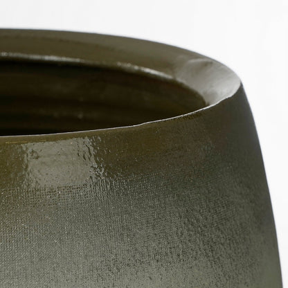 Douro Flowerpot - H23 x Ø 26 cm - Terracotta - Green